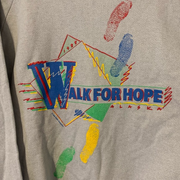 NWT VTG ‘88 Alaskan Walk Of Hope Spellout Crewneck - Picture 2 of 8